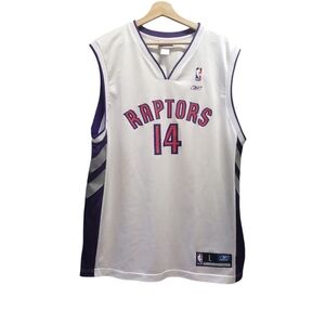Reebok Toronto Raptors Jersey Vintage Y2K Joey Graham #14 NBA White Size L STAIN